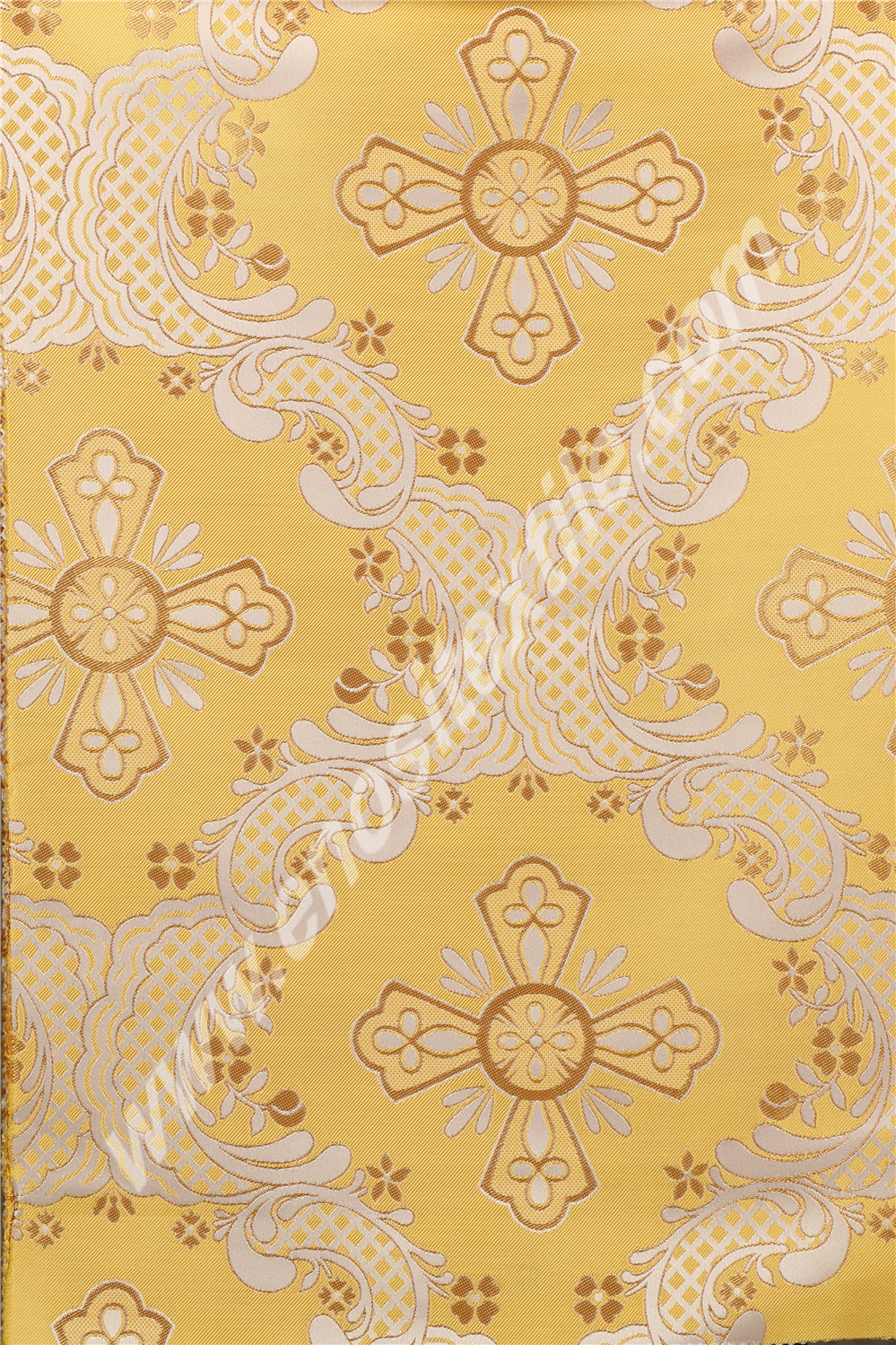 KL-040 White-Gold Brocade Fabrics